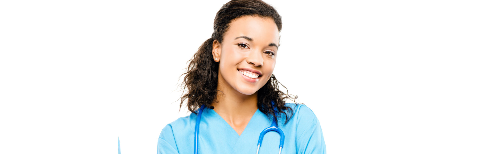 cheerful nurse smiling